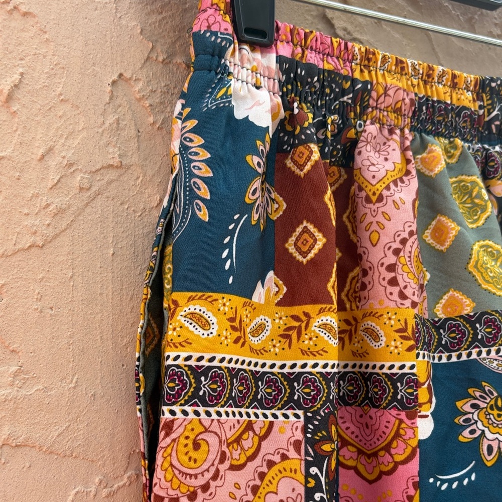 Prondi Patterned Patchwork Wide Leg Pants - Multi… - image 6